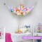 Stuffed Animal Net Hammock Kids Toy Storage with LED Light Plush Toy Organizer Corner Hanging Stuffed Animal Holder For Nursery Kids Girls Room Decor